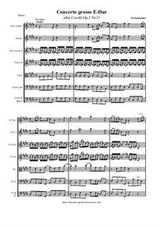 Concerto Grosso in E Major 'after Corelli Op.5 No.11': Score and parts by Francesco Geminiani