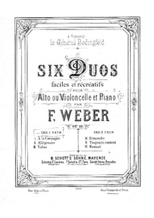 Six Duos for Viola, Op.18: No.1-3 by F. Weber