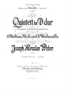 String Quintet in D Major: Violin I by Joseph Miroslav Weber