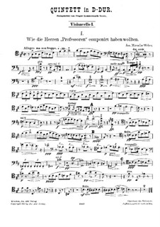 String Quintet in D Major: Cello I part by Joseph Miroslav Weber