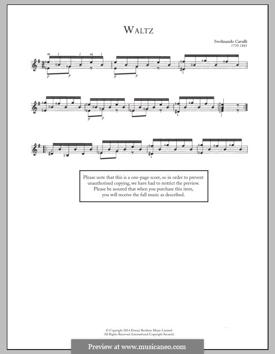 Carulli Waltz In E Minor