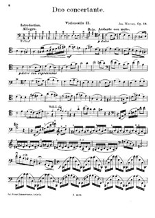Duo Concertante in A Minor, Op.56: Cello II part by Josef Werner