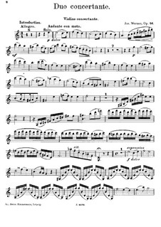 Duo Concertante in A Minor, Op.56: Violin part by Josef Werner