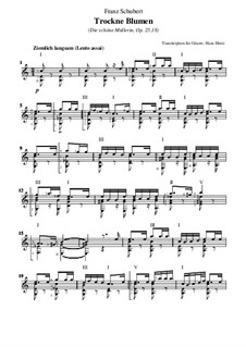 No.18 Trockne Blumen (Withered Flowers): For guitar by Franz Schubert