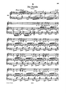 Die Forelle (The Trout), D.550 Op.32: For high voice and piano by Franz Schubert