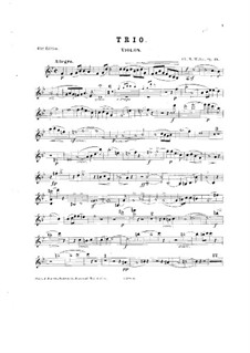 Piano Trio in B Flat Major, Op.19: Violin part by Charles-Marie Widor