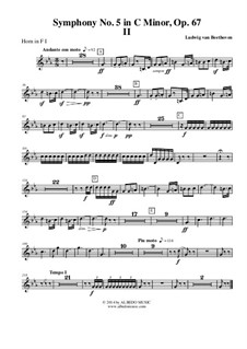 Movement II: Horn in F 1 (Transposed Part) by Ludwig van Beethoven
