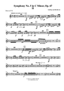 Movement II: Horn in F 2 (Transposed Part) by Ludwig van Beethoven