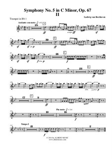 Movement II: Trumpet in Bb 1 (Transposed Part) by Ludwig van Beethoven