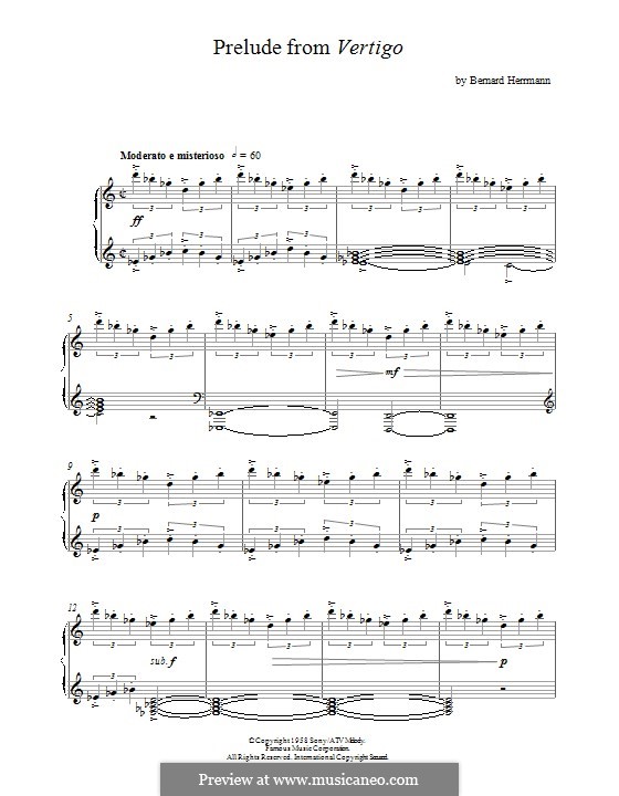 Prelude from Vertigo: For mixed choir by Bernard Herrmann