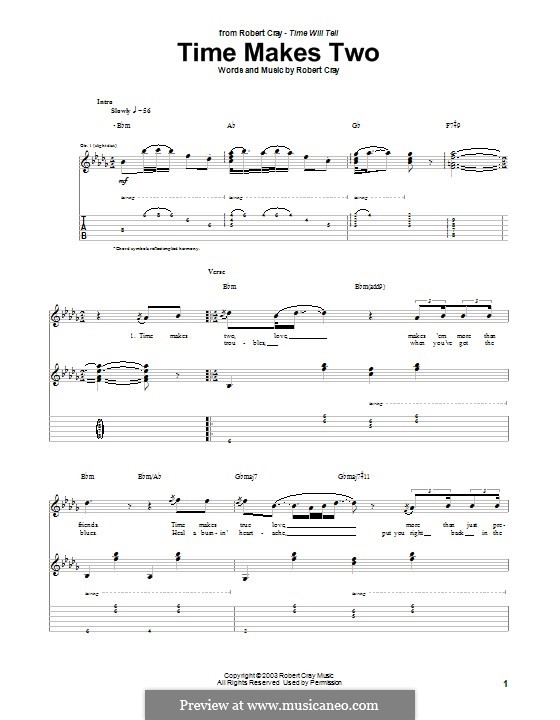 Time Makes Two: For guitar with tab by Robert Cray