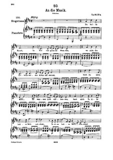 An die Musik (To Music), D.547 Op.88 No.4: For high voice and piano by Franz Schubert