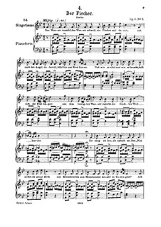 Fisherman, D.225 Op.5 No.3: For high voice and piano by Franz Schubert