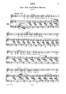 No.25 Aus den östlichen Rosen (Roses from the East): For medium voice and piano by Robert Schumann