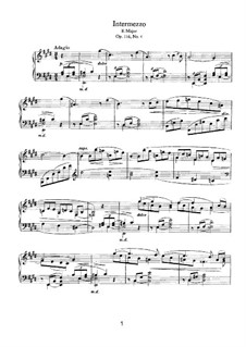 Seven Fantasias, Op.116: No.4 Intermezzo in E Major by Johannes Brahms