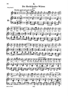No.10 Die Hochländer-Witwe (Highland Widow's): For medium voice and piano by Robert Schumann