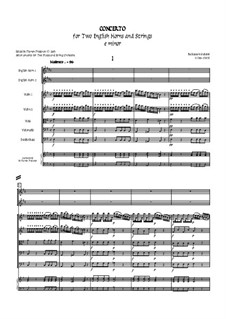 Concerto for Two English Horns, Strings and Basso continuo: Concerto for Two English Horns, Strings and Basso continuo by Baldassare Galuppi