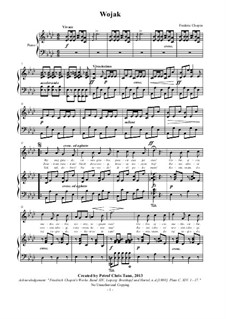 Seventeen Polish Songs, Op.74: No.10 Wojak (The Warrior) by Frédéric Chopin