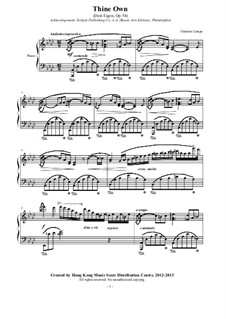 Dein eigen (Thine Own), Op.54: For a single performer by Gustav Lange