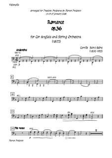 Romance, Op.36 – Camille Saint-Saëns Sheet music for Piano, Flute