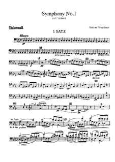 Symphony No.1 in C Minor, WAB 101: Cello part by Anton Bruckner