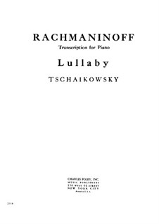 Six Romances, TH 95 Op.16: No.1 Cradle Song, for piano by Pyotr Tchaikovsky
