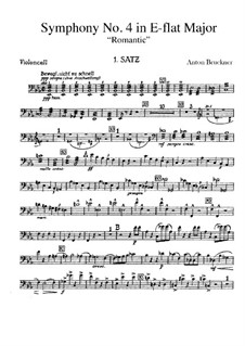 Symphony No.4 in E Flat Major 'Romantic', WAB 104: Cello part by Anton Bruckner