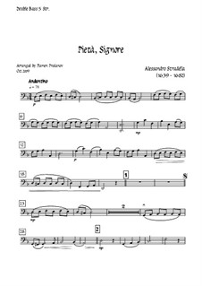 Pieta Signore: For tenor, solo oboe and strings - double bass part by Alessandro Stradella