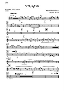 Pieta Signore: For tenor, solo oboe and strings - oboe part by Alessandro Stradella