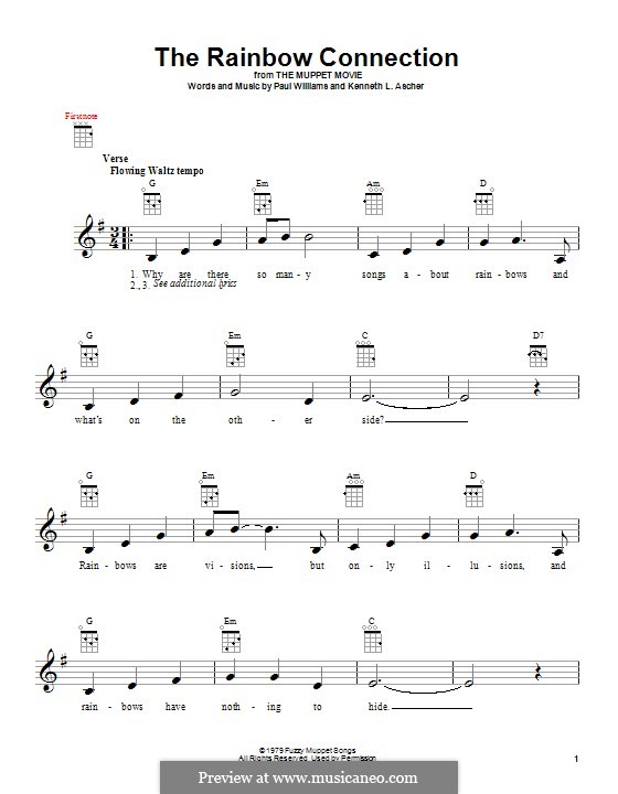 The Rainbow Connection (Kermit the Frog): For ukulele by Paul H. Williams, Kenneth L. Ascher