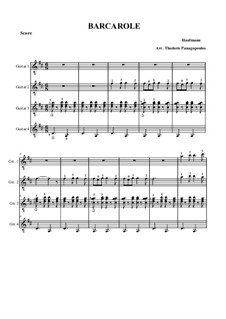 Barcarole: For four guitars by Jacques Offenbach