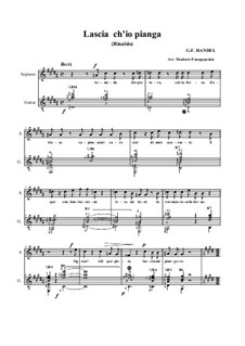Lascia Ch'io Pianga (Vocal score): For soprano and guitar by Georg Friedrich Händel
