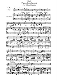 Chiamo il mio ben cosi: For voice and piano by Christoph Willibald Gluck