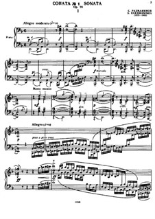 Piano Sonata No.1 in D Minor, Op.28: For a single performer by Sergei Rachmaninoff