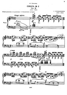 Piano Sonata No.2 in B Flat Minor, Op.36: For a single performer by Sergei Rachmaninoff