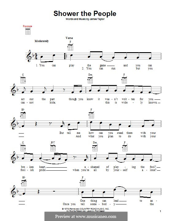 Shower the People by J. Taylor - sheet music on MusicaNeo