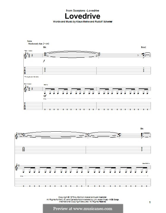 Lovedrive (Scorpions): For guitar with tab by Klaus Meine, Rudolf Schenker