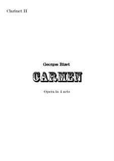 Complete Opera: Orchestral clarinet II part by Georges Bizet