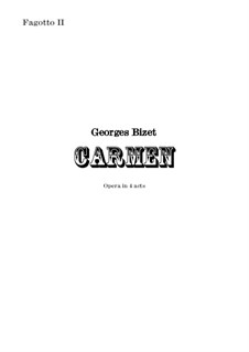 Complete Opera: Orchestral bassoon II part by Georges Bizet