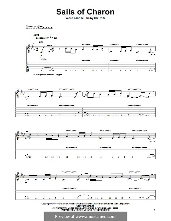 Sails of Charon (Scorpions): For guitar with tab by Uli Roth