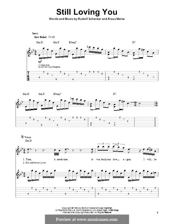 Still Loving You (Scorpions): For guitar with tab by Rudolf Schenker