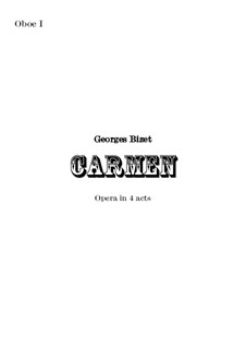 Complete Opera: Orchestral oboe I part by Georges Bizet