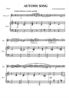 No.10 October (Autumn Song): For french horn and piano by Pyotr Tchaikovsky