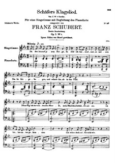 Shepherd's Lament, D.121 Op.3 No.1: For low voice and piano by Franz Schubert