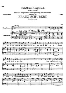 Shepherd's Lament, D.121 Op.3 No.1: For high voice and piano by Franz Schubert