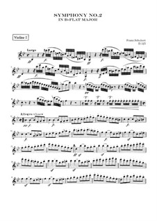 Symphony No.2 in B Flat Major, D.125: Violin I part by Franz Schubert