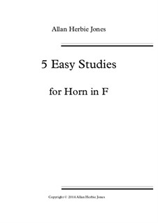 5 Easy Studies: For horn in F by Allan Herbie Jones