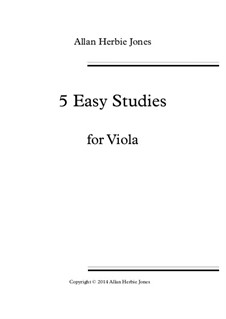 5 Easy Studies: For viola by Allan Herbie Jones