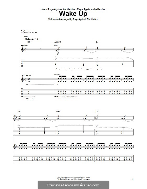 Wake Up: For guitar with tab by Rage Against The Machine