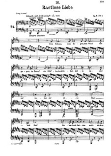 Rastlose Liebe (Restless Love), D.138 Op.5 No.1: For low voice and piano by Franz Schubert
